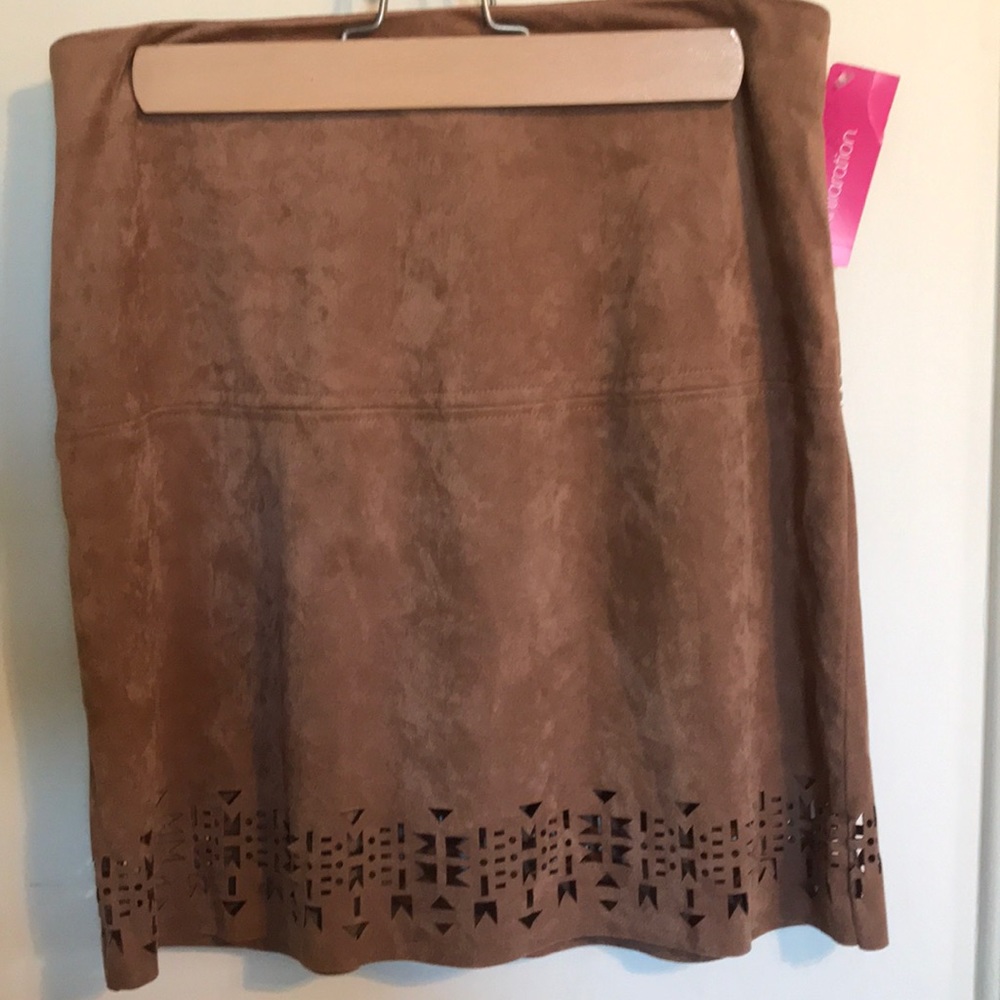 Boho faux suede skirt